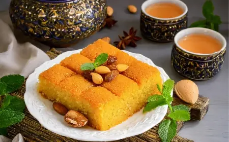 طريقة عمل البسبوسة بالزبادي والسمنة